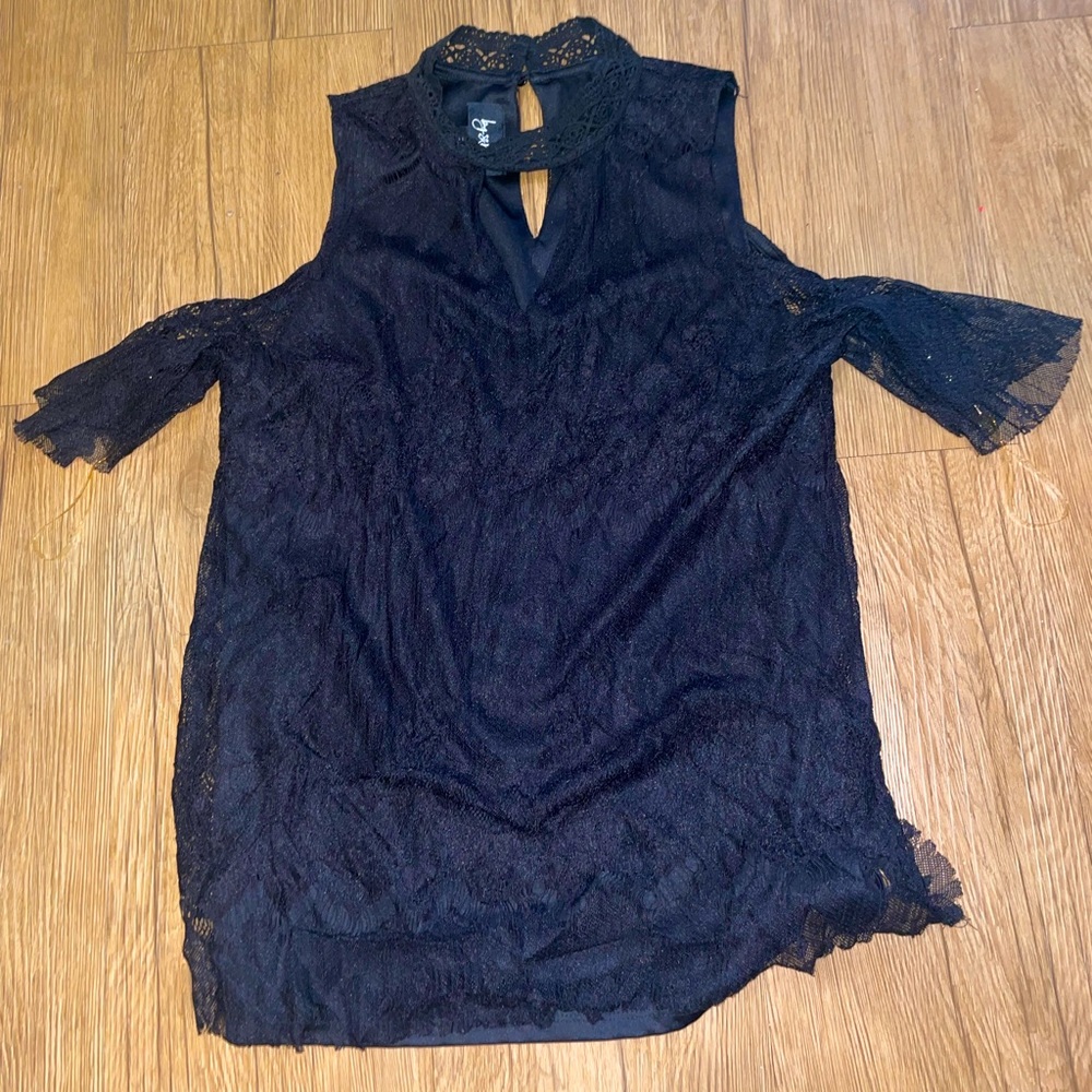 Black off the shoulder blouse